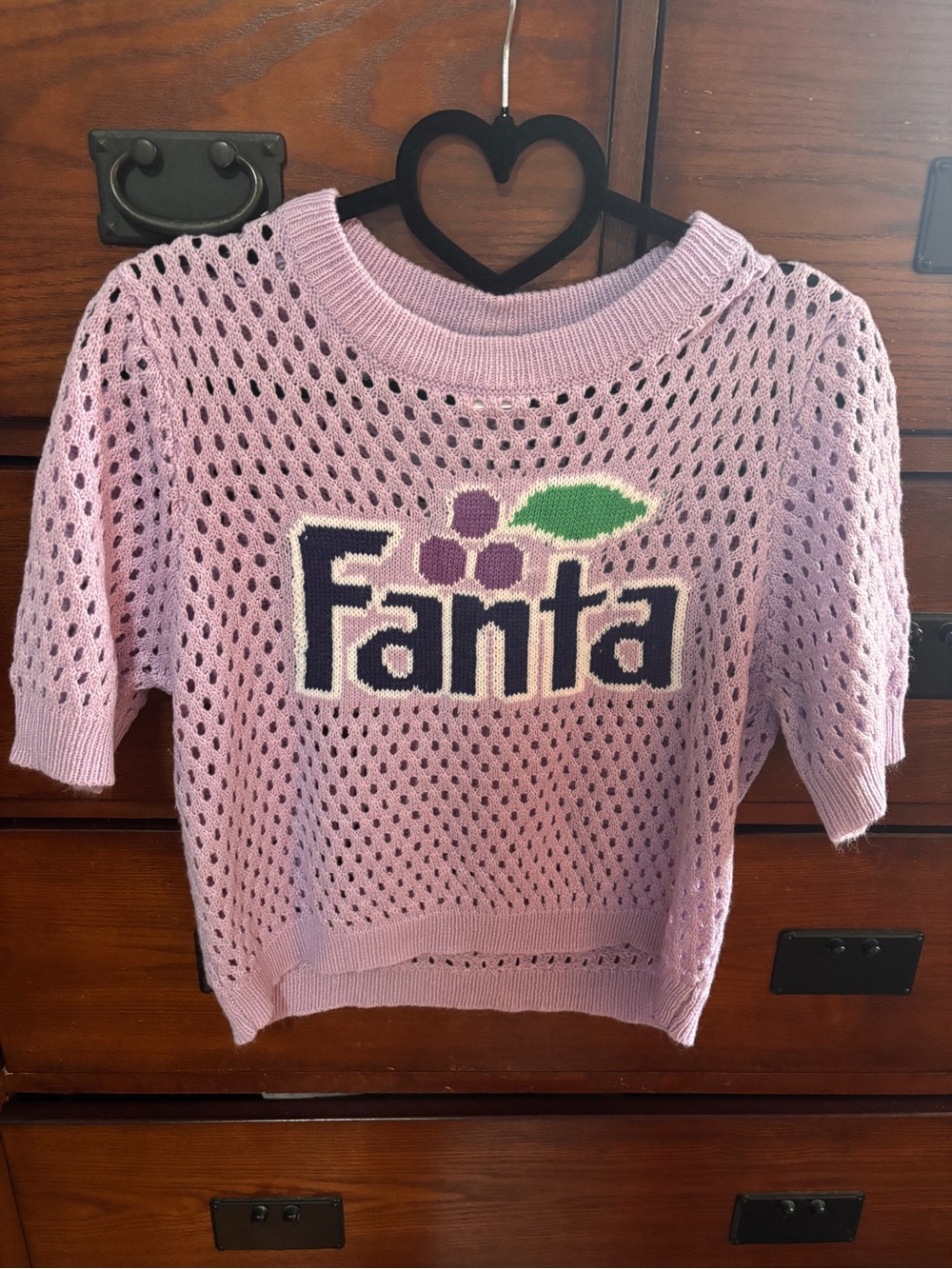 Purple Fanta Logo Knit Top, Coca-Cola Brand - Size Medium